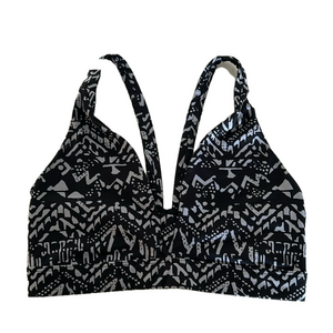 Victoria Secret VSX Sports Bra Black Light Gray Pattern Size Small